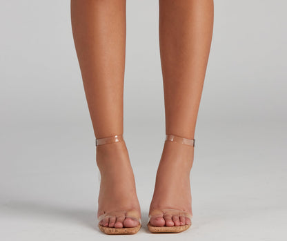 Pop the Cork PVC Wrap Ankle Stilettos