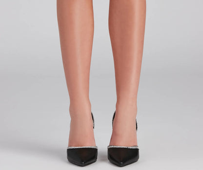Elevated Glamour Rhinestone Detail Pumps