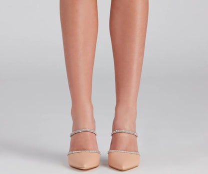 Elevated Glamour Rhinestone Detail Pumps