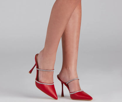Elevated Glamour Rhinestone Detail Pumps