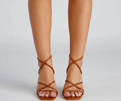 Step Out Faux Leather Block Heels