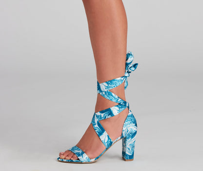 Vibe Out Y2K Lace-Up Block Heels