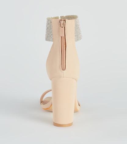 Dazzle Queen Rhinestone Block Heels
