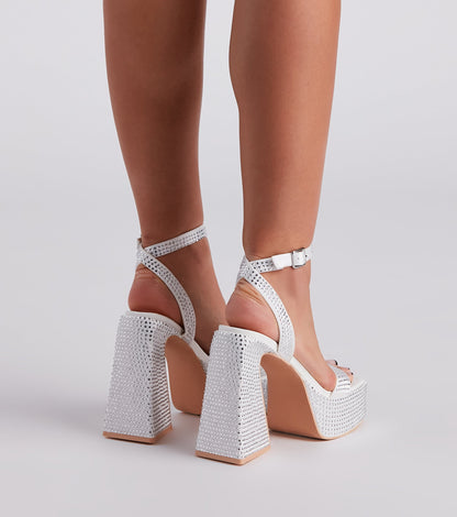 Glam Icon Rhinestone Platform Heels