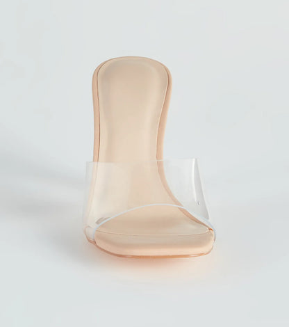 A Touch Of Chic Clear-Heel Mules