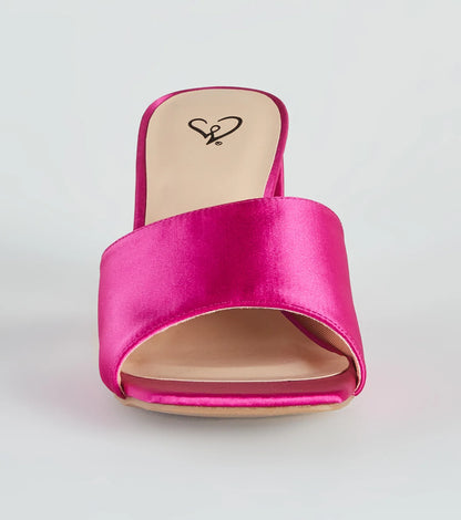 Let's Party Satin Low-Heel Mules