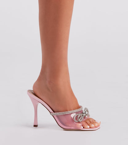 Like A Princess Rhinestone Bow Mules