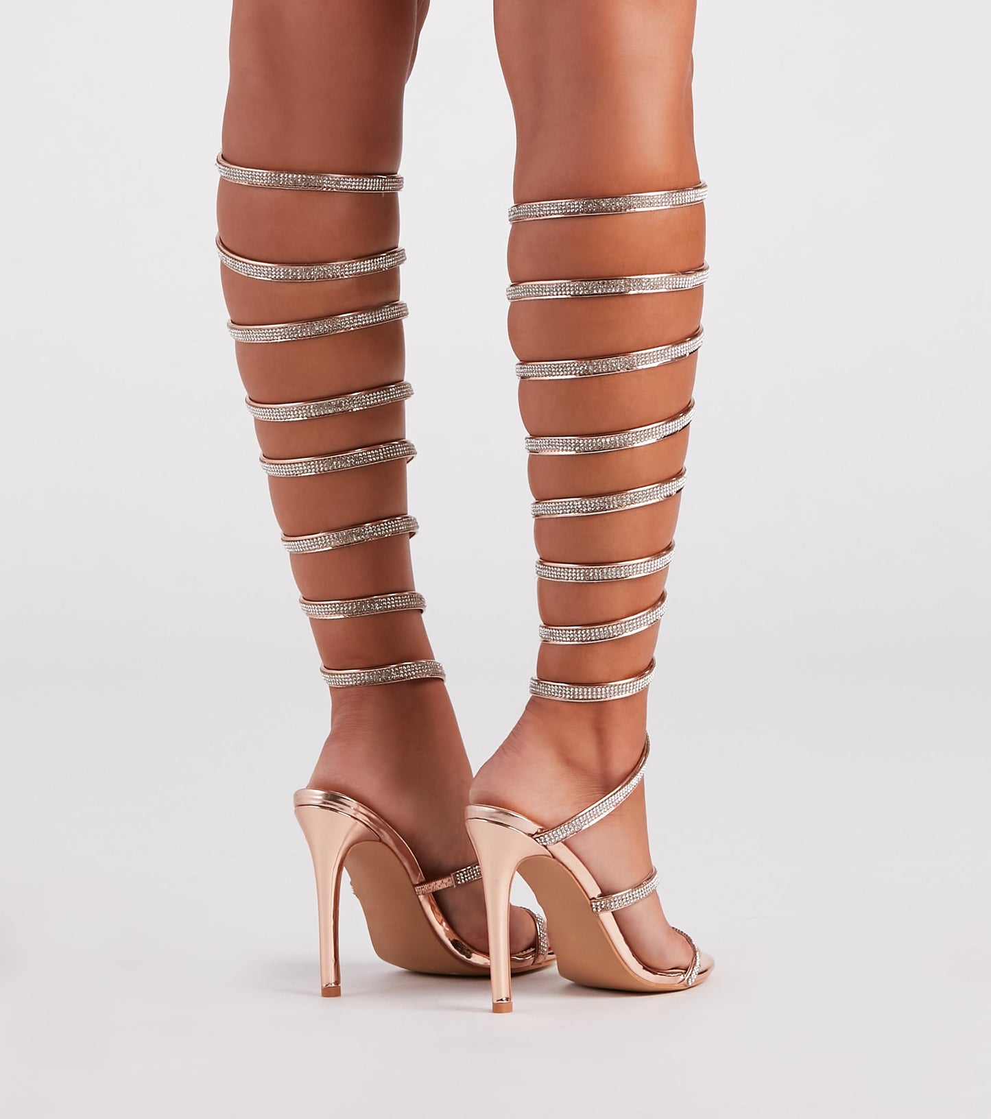 Higher Glam Rhinestone Spiral Stiletto Heels