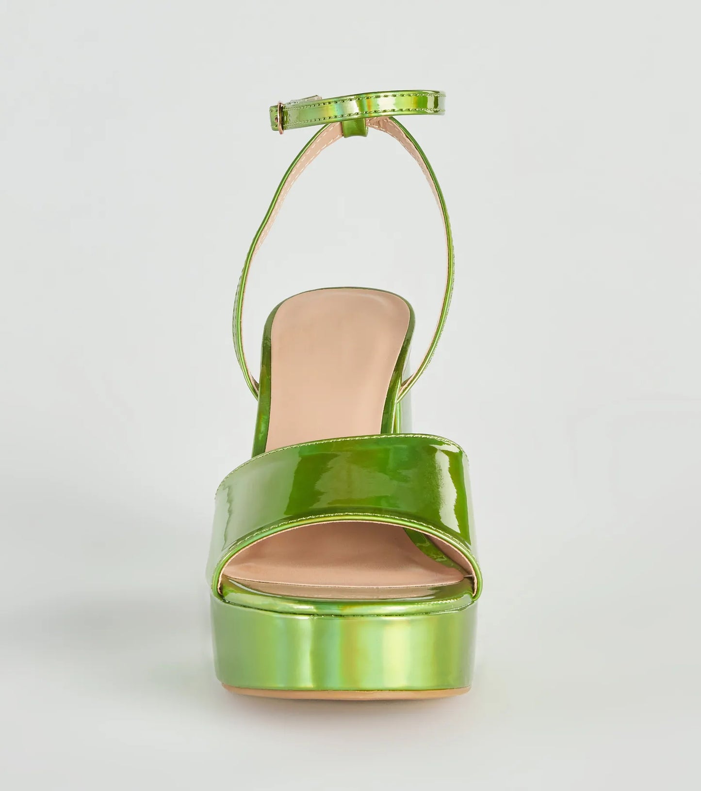 Just Like That Chrome Platform Heels
