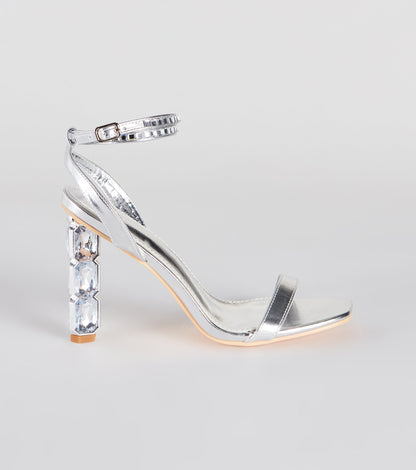 All About The Bling Gemstone Metallic Heels
