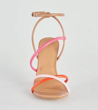 Stylish Flair Multi-Colored Strappy Stiletto Heels