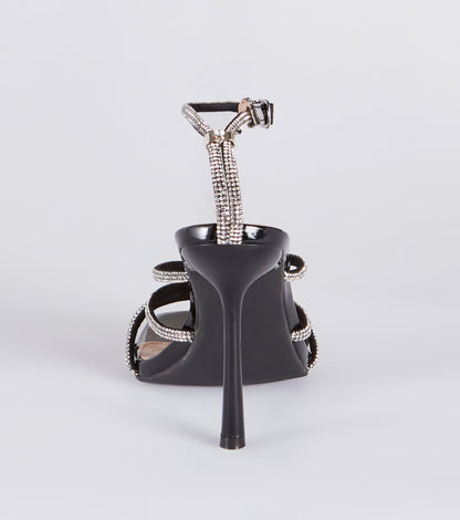 Chic Encounter Rhinestone Strappy Stiletto Heels