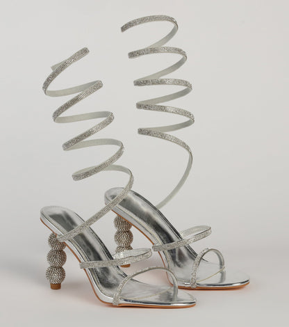 Take Notice Rhinestone Spiral Heels