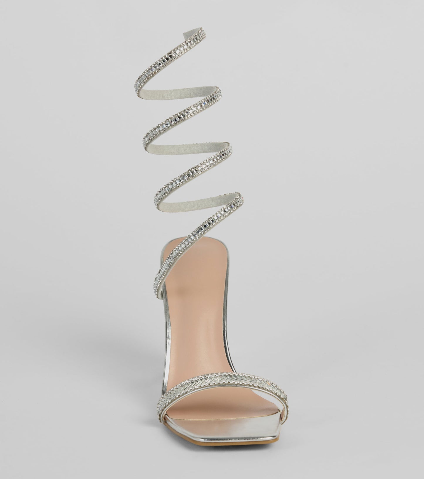 High Sparkle Rhinestone Spiral Block Heels