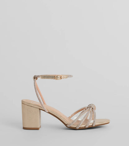 Prettiest Of All Rhinestone Metallic Block Heels