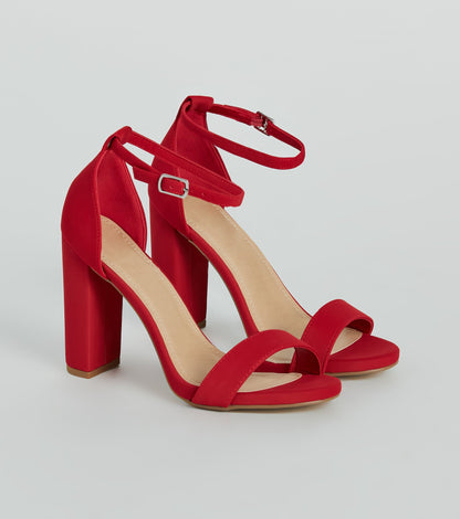 Sophisticated Look Nubuck Block Heels