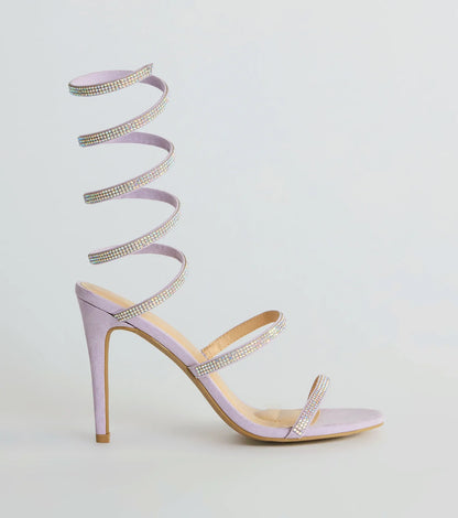 Spiral Rhinestone Stiletto Heels