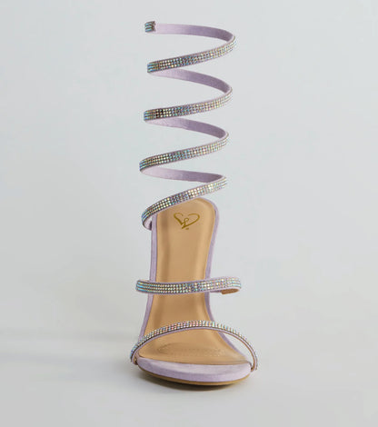 Spiral Rhinestone Stiletto Heels
