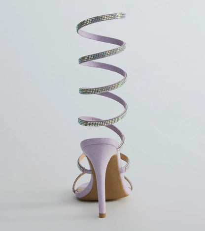 Spiral Rhinestone Stiletto Heels
