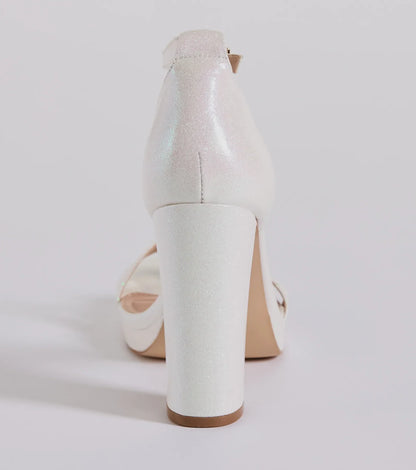 Capture Sparkle Glitter Platform Block Heels