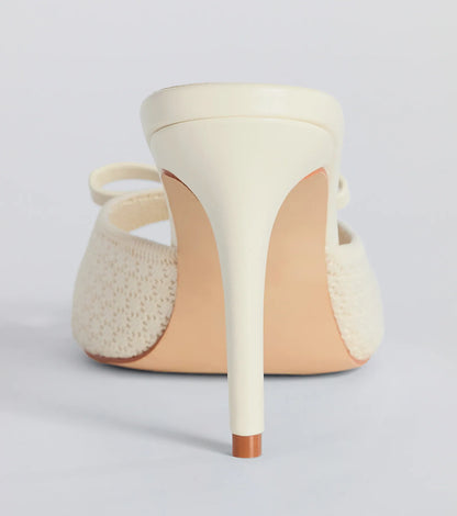 Adorable Finesse Knit Bow Stiletto Heels