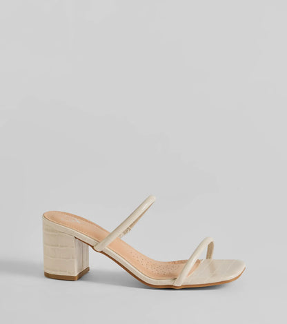 City Strolls Strappy Faux Leather Block Heels