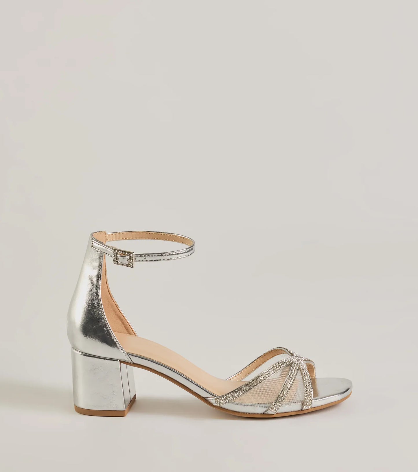 Mesmerizing Luxe Strappy Rhinestone Low-Block Heels