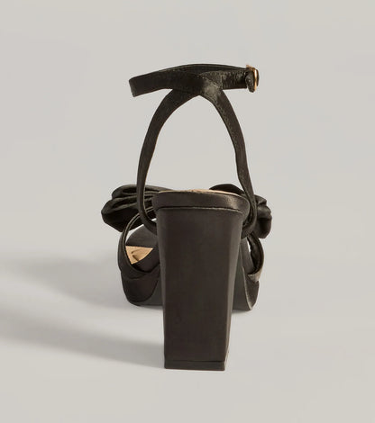 Icon Era Satin Bow Strap Platform Heels
