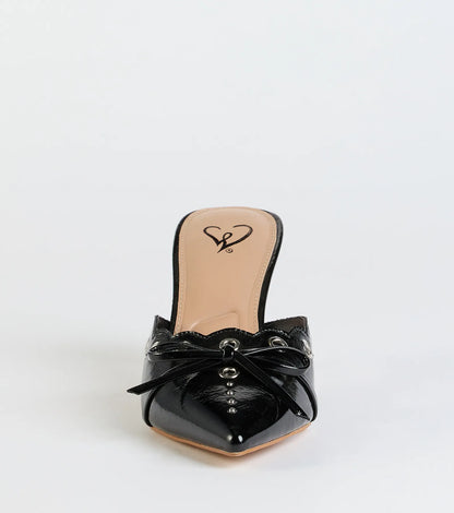 Sweetest Gift Closed Toe Bow Stiletto Pumps