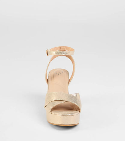 Special Surprise Criss Cross Platform Block Heels