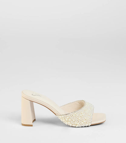 Classy And Cute Faux Pearl Block Heels