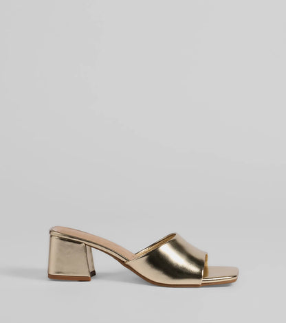 Chic Upgrade Basic Block Heel Mules