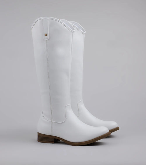 Polished Touch Under The Knee Riding Boots