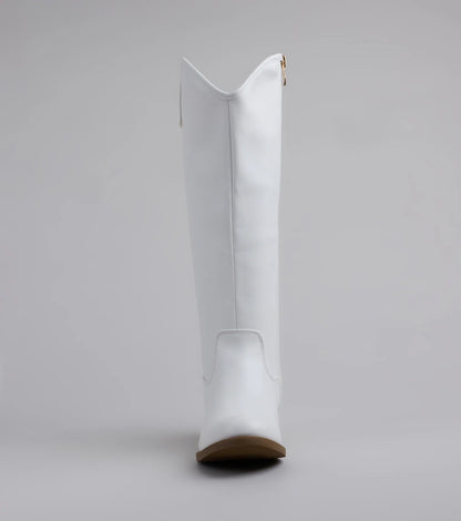 Polished Touch Under The Knee Riding Boots