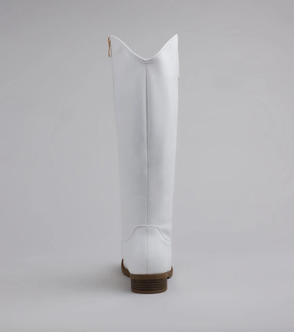 Polished Touch Under The Knee Riding Boots
