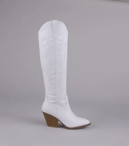 Lone Star Girl Knee High Cowboy Boots