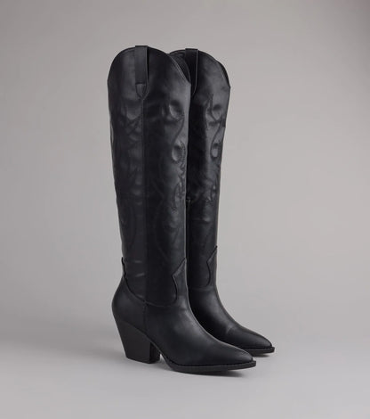 Lone Star Girl Knee High Cowboy Boots