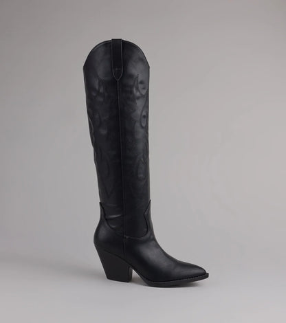 Lone Star Girl Knee High Cowboy Boots