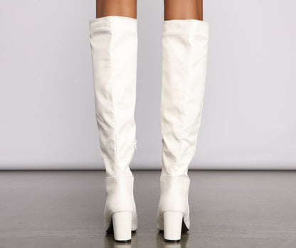 Lead The Way Faux Leather Over The Knee Boots