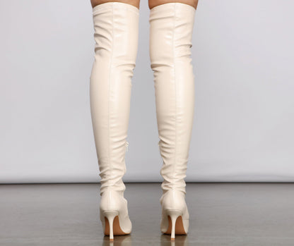 Level Up Thigh High Faux Leather Boots