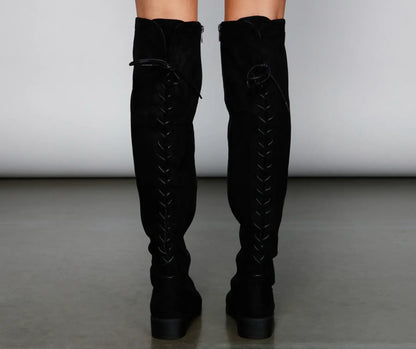 Walk It Out Faux Suede Lace Up Boots