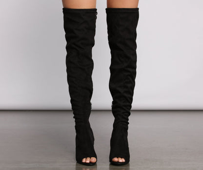 High Fashion Peep Toe Boots