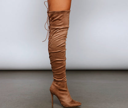 Stacked On Style Lace-Up Boots