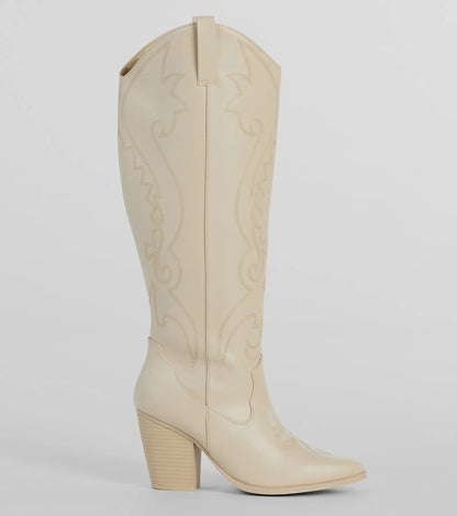 Cutest In The West Faux Leather Cowboy Boots
