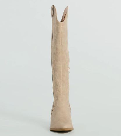 Kick Up The Dust Knee High Suede Western Boots