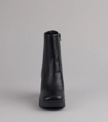 Tough Love Platform Block Heel Booties