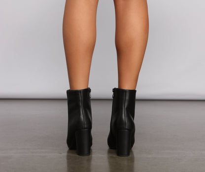 So Sleek Faux Leather Ankle Booties
