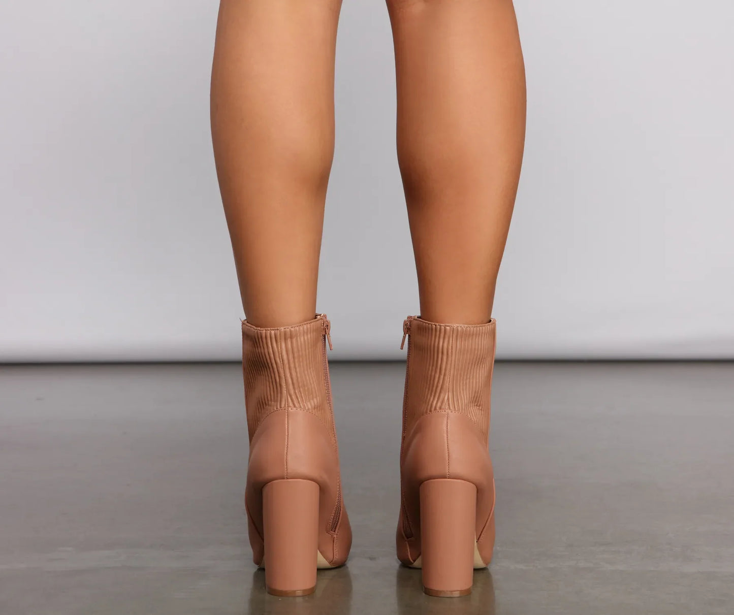 Stacked On Basics Faux Leather Block Heel Booties
