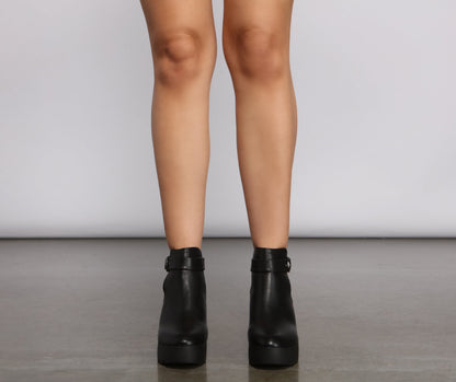 Edgy Vibes Faux Leather Platform Booties