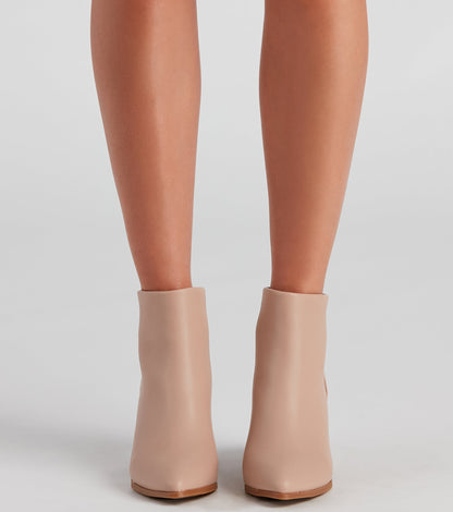 Basic Chic Faux Leather Booties